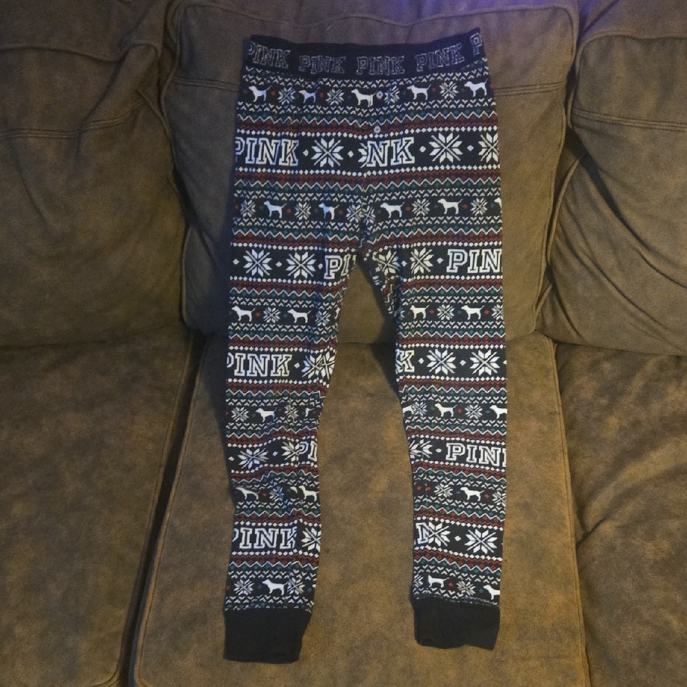 PINK Victoria's Secret Thermal Holiday Leggings 2016 Size Medium